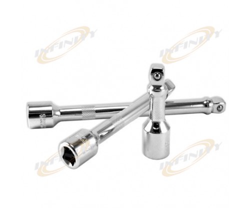 3 piece 3/8" Drive Wobble Extension Bar Set 3", 6", 8" CHROME Vanadium Steel